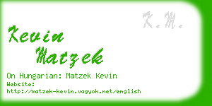 kevin matzek business card